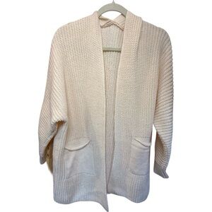 SHEIN Cream Open-Front Cardigan with Pockets
